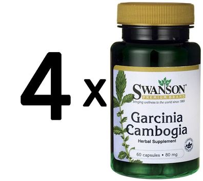 4 x Garcinia Cambogia 5:1 Extract, 80mg - 60 caps