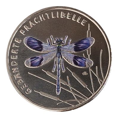 5 Euro Münze Deutschland 2023 Gebänderte Prachtlibelle - Serie "Wunderwelt Insekten"