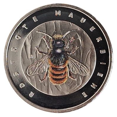 5 Euro Münze Deutschland 2023 Rostrote Mauerbiene - Serie "Wunderwelt Insekten"