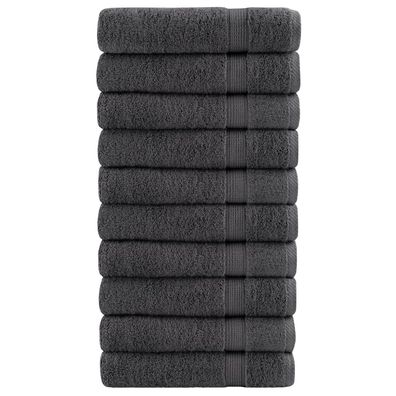 vidaXL Premium-Handtücher SOLUND 10 Stk. Anthrazit 50x100 cm 600 g/m²