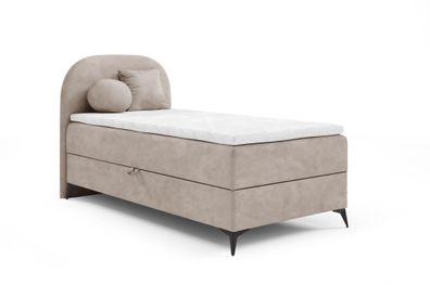 Boxspringbett Gästebett GORGIA 70x200cm Stoff Jasmin Beige