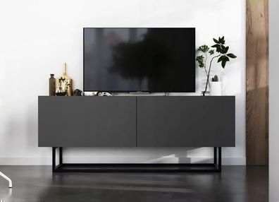 TV-Lowboard Loft Industrial TV Kommode Loft Wohnzimmer TV Möbel Graphitt Matt 120 cm