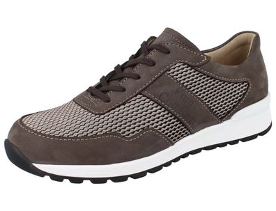 FINN Comfort Prezzo Herren Halbschuhe Schnürschuhe braun grau Mesh Nubukleder