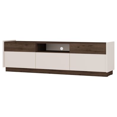 Selsey Kobbe - TV-Schrank mit 5 Schubladen und offenem Fach, Beige / Nussbaum, 173 cm