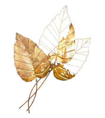 Schöne goldene Wanddeko Blätter, 104 cm