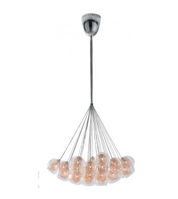 Pendelleuchte Hängeleuchte Hänge Deckenleuchte Metall Glas kupfer145cm Ø.77 cm