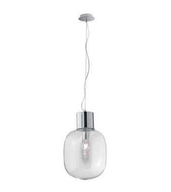 Pendelleuchte Fellini Hängeleuchte Hänge Deckenleuchte Chrom Glas 1x E27 Länge120