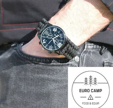 NEU 5in1 Outdoor Armbanduhr für Camping Survival Zelten Bushcrafting Notfall Uhr