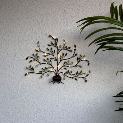 Star LED Solar-Wanddeko Lebensbaum aus Metall