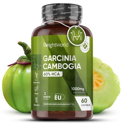 Garcinia Cambogia Fruchtextrakt - 1000mg pro Kapsel- 60 Vegane Kapseln - WeightWorld