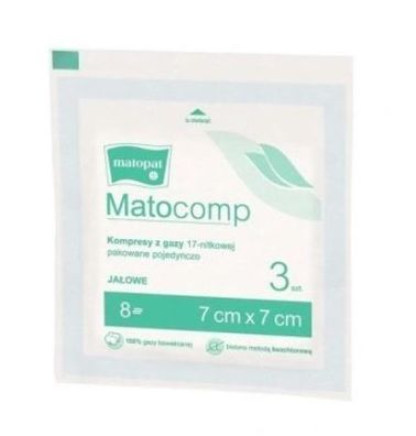 Kompres gazowy 17-nitkowy 8 Warstwowy Matocomp 7 x 7cm - 3er Pack