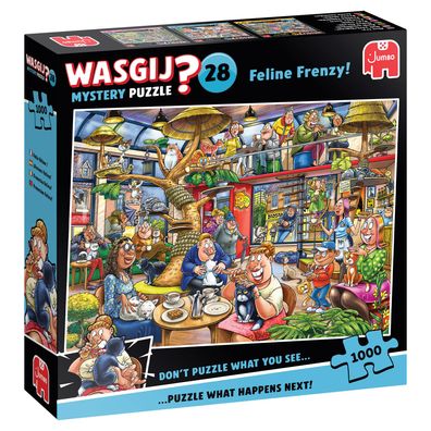 Jumbo Spiele 1110100506 Wasgij Mystery 28 Feline Frenzy 1000 Teile Puzzle