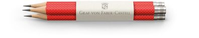 Graf von Faber-Castell 3 Taschenbleistifte (kurz mit Gewinde), India Red