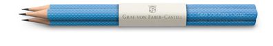 Graf von Faber-Castell 3 banderolierte Bleistifte Guilloche, Gulf Blue