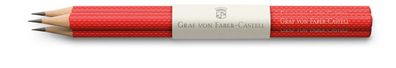 Graf von Faber-Castell 3 banderolierte Bleistifte Guilloche, India Red