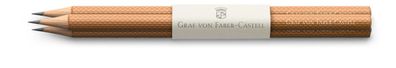 Graf von Faber-Castell 3 banderolierte Bleistifte Guilloche, Cognac Brown