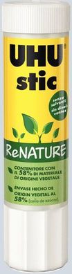 Klebestift UHU stic ReNATURE 8,2g. Klebt: Papier, Pappe, Styropor