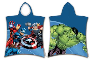 Avengers Kinder Poncho Marvel weicher Poncho kuschelig 50 x 110 cm Kuscheldecke