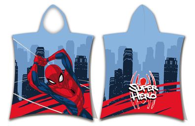 Spiderman Kinder Poncho weich kuschelig 50 x 110 cm Kuscheldecke