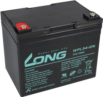 Kung Long Akku 12V 34Ah Pb Batterie Bleigel WPL34-12N Longlife