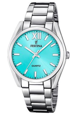 Festina Damen-Armbanduhr Quarz Stahl/Türkis F20622/D