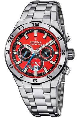 Festina Herren-Chronograph Stahl/Rot F20670/5