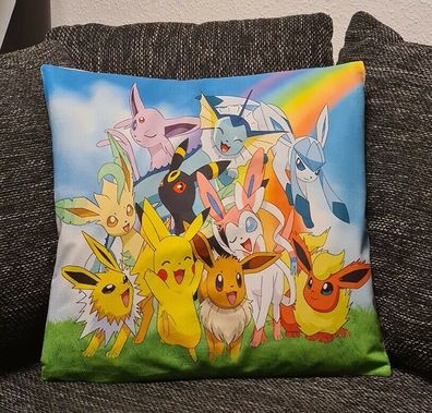 Pokemon Kissenbezug Evoli, Pikachu, Nachtara, Feelinara 45cm*45cm