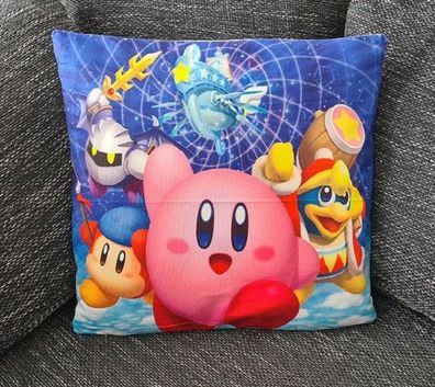 Kirby´s Dreamland Kissenbezug: Kirby, König Dedede, Meta-Knight uvw. - 45cm x 45cm