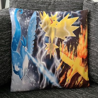 Pokemon Kissenbezug Lavados, Zapdos & Arktos 45cm x 45cm