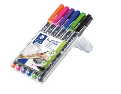 Staedtler® Folienstifte Lumocolor F Etui farb. sort. 318 WP6-1 permanent