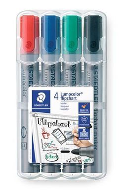 Staedtler Lumocolor FlipChart Marker 4er-Etui 356 WP4 2mm Boardmarker NEU&OVP