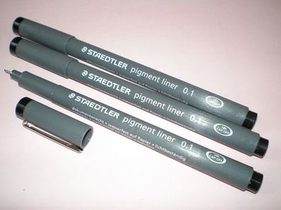 3x Staedtler 308 Pigment-Liner 0,1mm schwarz Fineliner Zeichenstift Faserstift