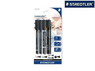 Staedtler Marker-Set 60BK permanent schwarz je 1Stk 310CDS-9 318-9 348-9 350-9