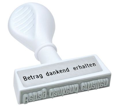 WEDO Textstempel Betrag dankend erhalten 1937 Stempel 4,5cm Breite Lagerstempel