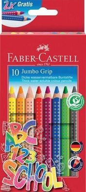 Faber-Castell Farbstifte Jumbo Grip 10er Kartonetui sortiert 280922