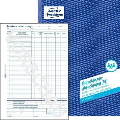 Avery Zweckform 741 Reisekostenabrechnung A4 50 Blatt