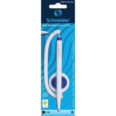 Schneider Kugelschreiber KLICK-FIX-PEN M weiß-blau 4120 mit Teleschnur Kuli NEU