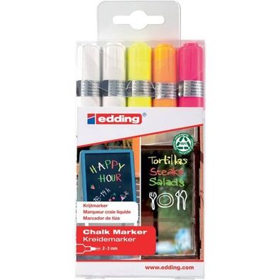 Edding 4095 window marker Etui farb sort 2-3 mm Kreidemarker chalk f Fenster