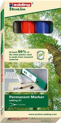 Edding 21 Permanent-Marker Set 4Stk farb sort 1,5-3mm