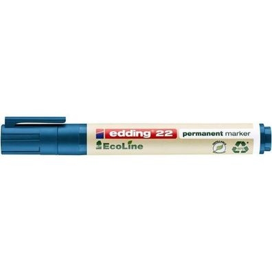 5 Stück Edding 22 Permanent-Marker blau Keilspitze 1-5 mm Filzstift nachfüllbar