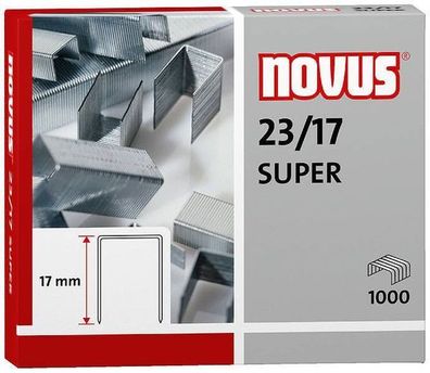 1000 NOVUS Heftklammern 23/17 SUPER verzinkt Original 042-0045