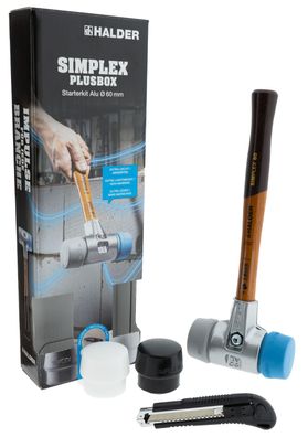 HALDER Simplex Plusbox Starterkit Alu Schonhammer Ø 60 mm Superplastik / TPE-mid