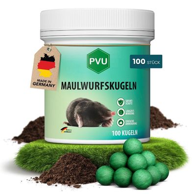 PVU 1x100er Pack Maulwurfs-Kugeln vertreibt effektiv Maulwürfe