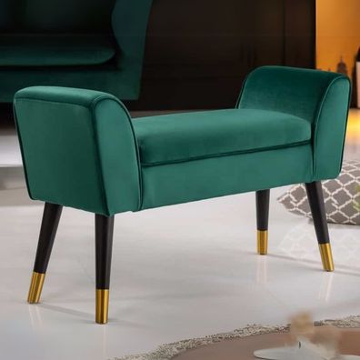 Elegante Sitzbank Carolin 90cm grün Samt Bank