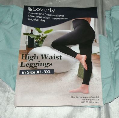 Loverly High Waist Capri Leggings Hochelastische Komfort Kompression XL-3XL Mint
