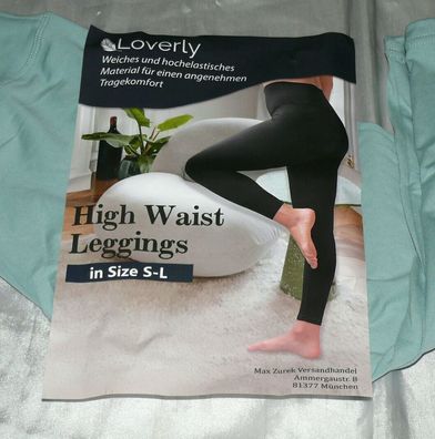 Loverly High Waist Capri Leggings Hochelastische Komfort Kompression S-L Mint