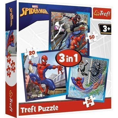 Marvel Spiderman Puzzle 3in1, Trefl, Kinder Helden