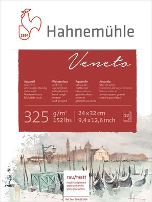 Hahnemühle Aquarellblock Veneto 325g/m², 12 Blatt, verschiedene Größen