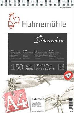 Hahnemühle Skizzenblock Dessin 150g/m², 25 Blatt, spiralisiert - verschiedene Größen