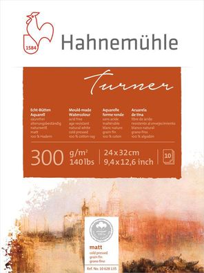 Hahnemühle Aquarellblock William Turner matt 300g/m², 10 Blatt, verschiedene Größen